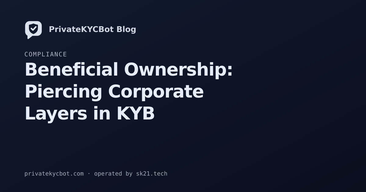 Beneficial Ownership: Piercing Corporate Layers in KYB