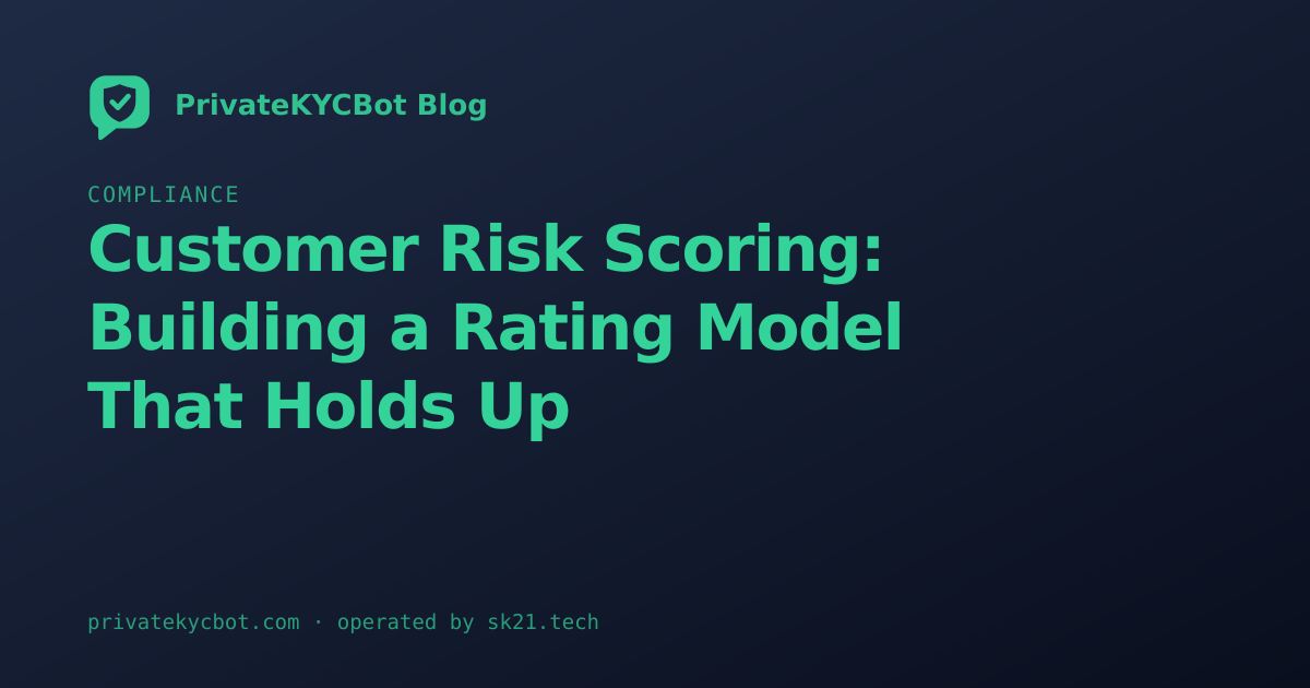 Customer Risk Scoring: Building a Rating Model That Holds Up