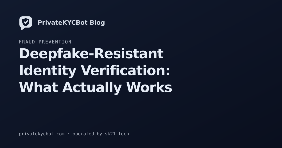 Deepfake-Resistant Identity Verification: What Actually Works