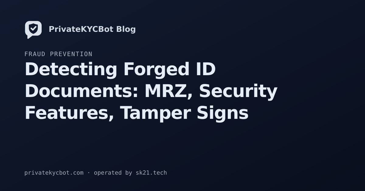 Detecting Forged ID Documents: MRZ, Security Features, Tamper Signs