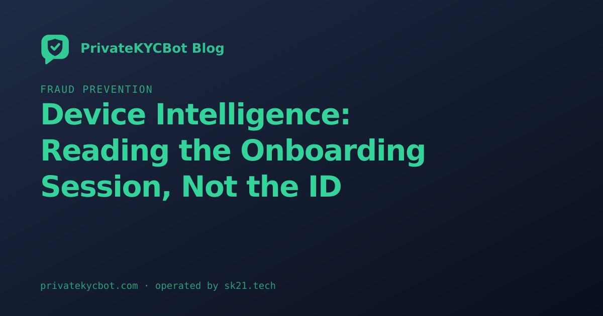 Device Intelligence: Reading the Onboarding Session, Not the ID