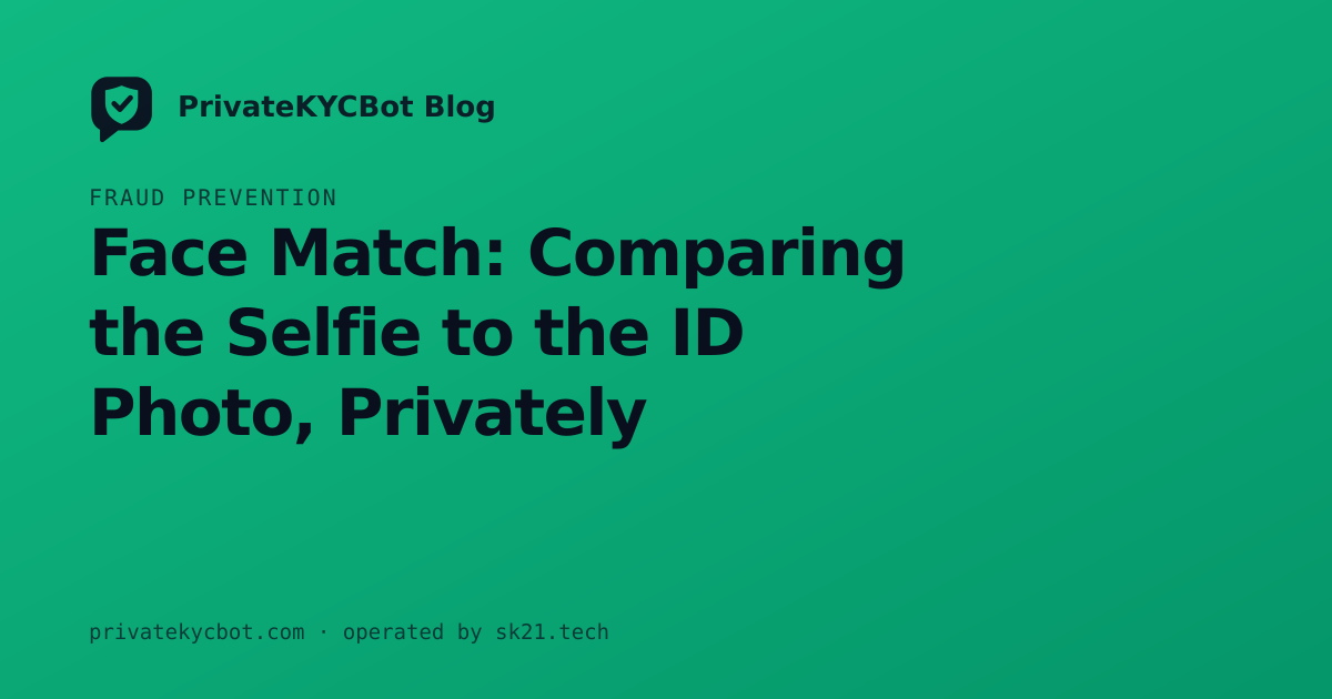 Face Match: Comparing the Selfie to the ID Photo, Privately