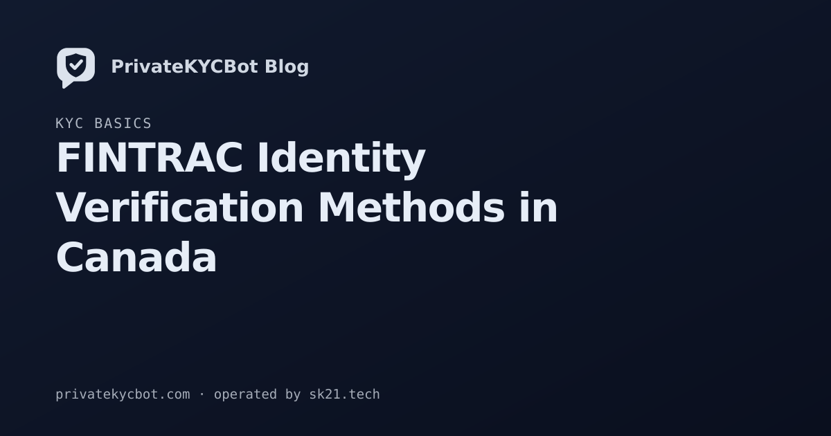 FINTRAC Identity Verification Methods in Canada